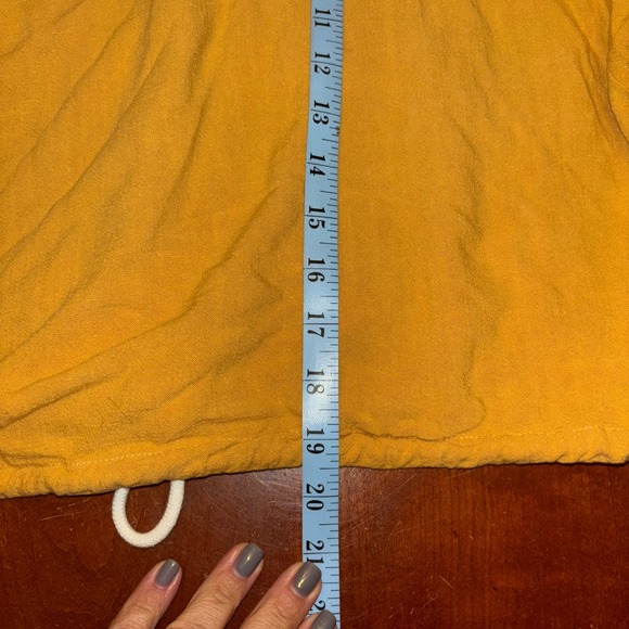 DÈLUC Yellow Button‎ Up Crop Jacket XS Drawstring Lightweight Cotton Blend - Picture 12 of 13